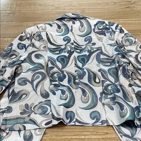 Joseph Ribkoff NWOT Moto Jacket 231951 Swirl Pattern Blazer- Size Medium - Picture 8 of 15